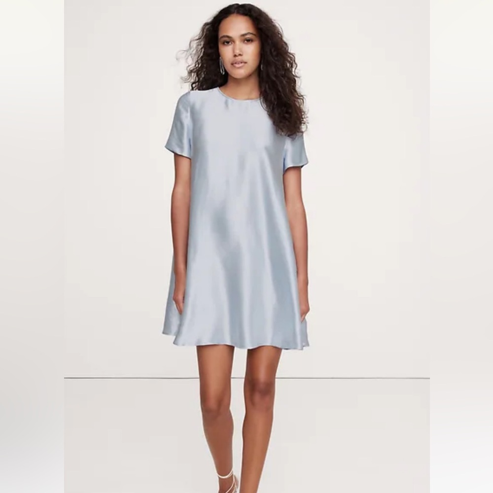 AURELIA SATIN TRAPEZE MINI DRESS NWT